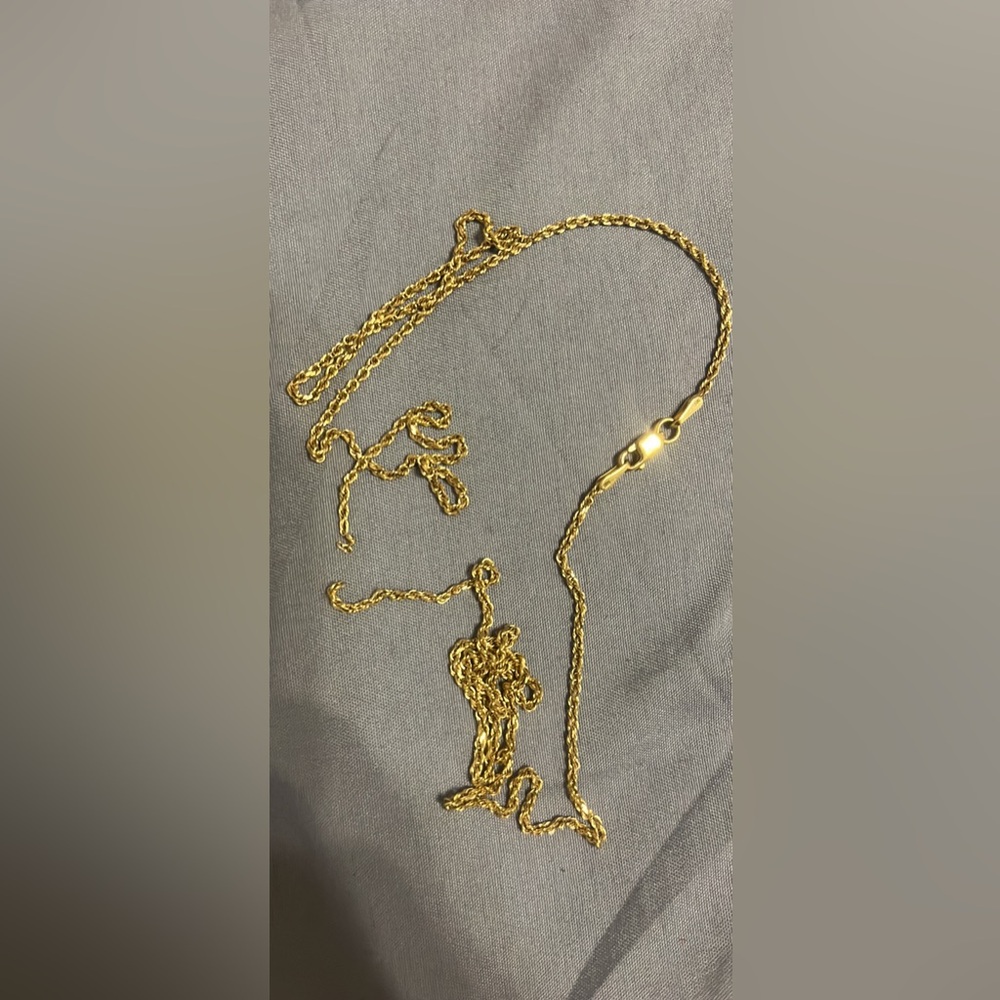 Solid Gold Rope Chain Stamped - image 2